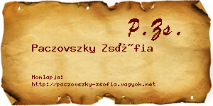 Paczovszky Zsófia névjegykártya