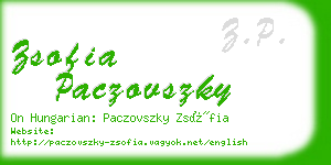 zsofia paczovszky business card